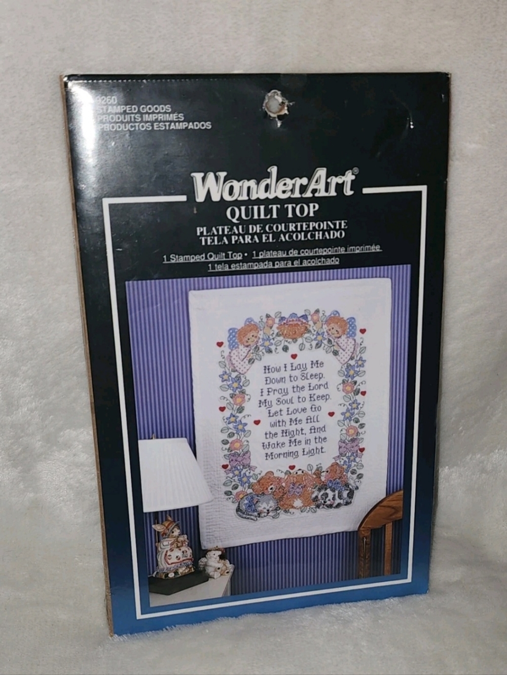 New WonderArt Quilt Top Block Baby Morning Light Stamped Cross Stitch